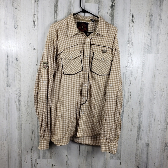 3/$15 attitude gold mens long sleeve button down shirt size 3XL - Picture 13 of 13
